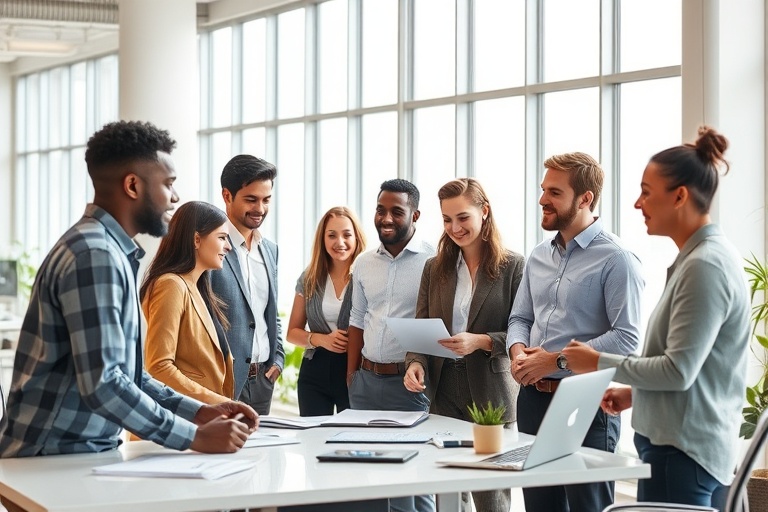Team in modern office